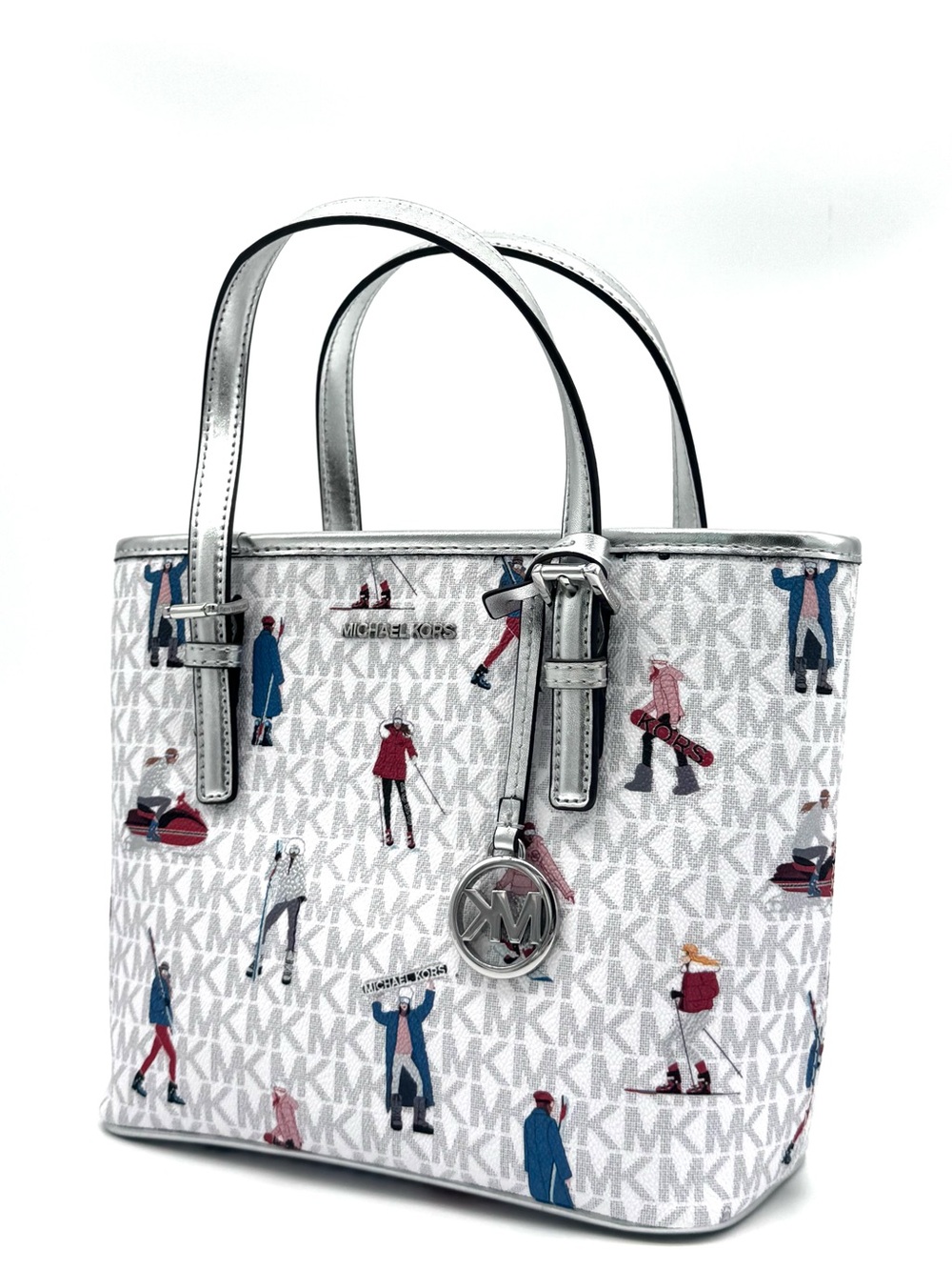 Michael Kors XS Girls Jet Set Saffiano Travel Bag Bright White Multi